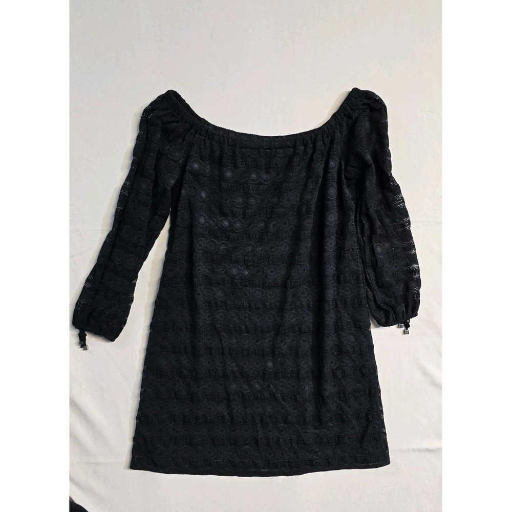 Michael Kors Women's Lace Lined  Navy Blue Dress  M Off Shoulders